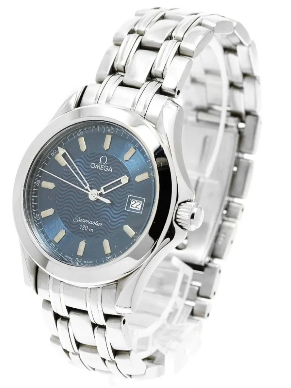 OMEGA Seamaster120 2511.81 Date Navy Dial Quartz Men's Watch_972103